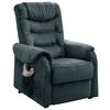 FERNSEHSESSEL in Velours Dunkelblau  - Schwarz/Braun, Design, Kunststoff/Textil (76/106/94cm) - Livetastic