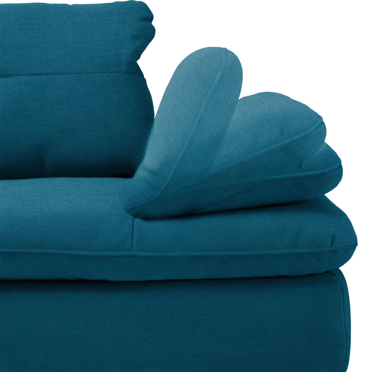 ECKSOFA in Flachgewebe Dunkelblau  - Schwarz/Dunkelblau, Design, Textil/Metall (271/344cm) - Chilliano