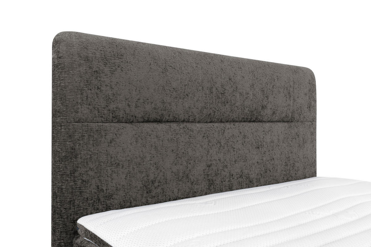 BOXSPRINGBETT 140/200 cm  in Dunkelbraun  - Dunkelbraun/Schwarz, Design, Textil/Metall (140/200cm) - Esposa