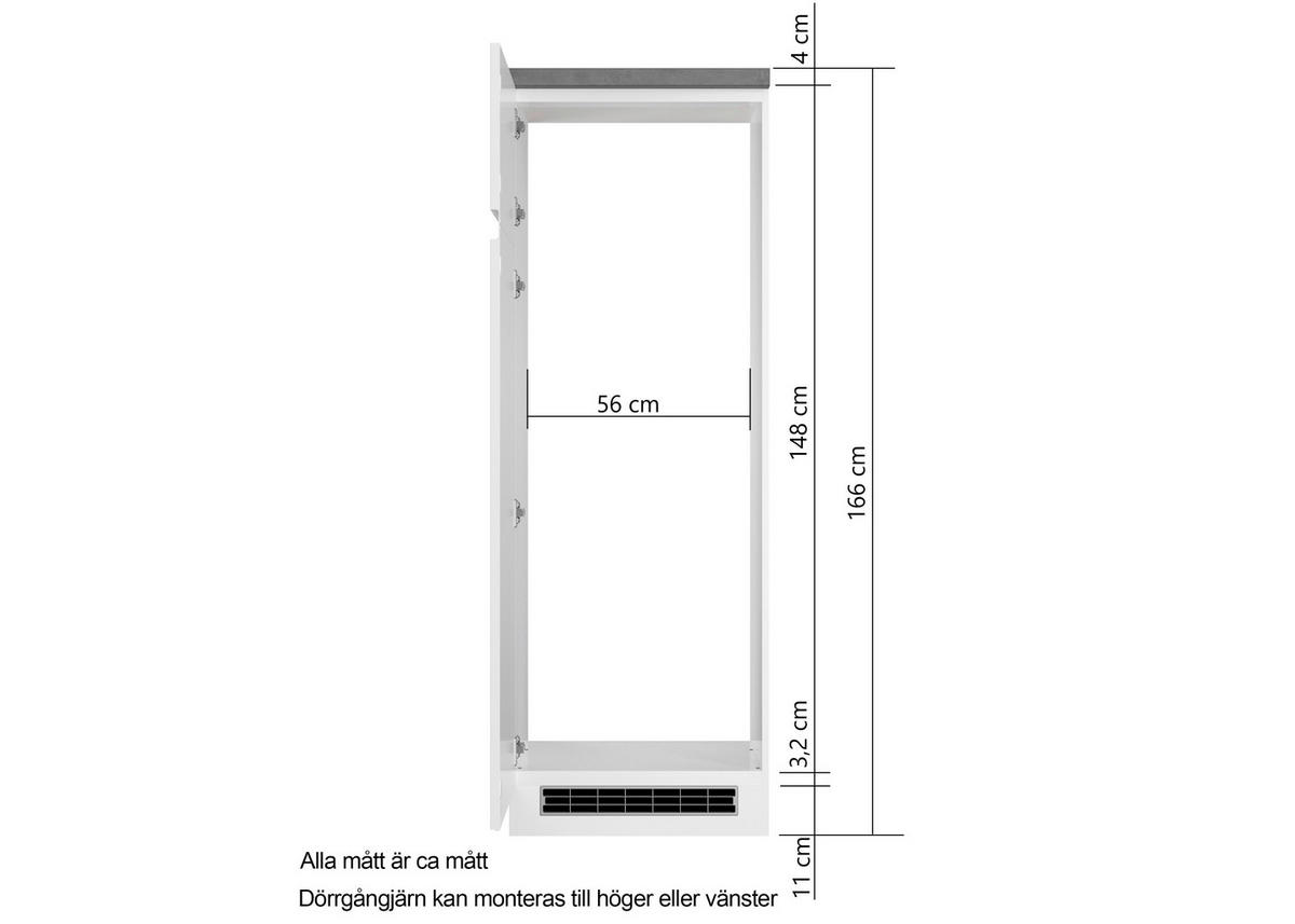 SKÅP FÖR VITVAROR 60/166/60 cm  i vit, ek Wotan, vit högglans  - vit/ek Wotan, Lifestyle, trämaterial (60/166/60cm) - Held