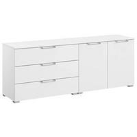SIDEBOARD 160/61/42 cm  in Weiß  - Silberfarben/Alufarben, Design, Holzwerkstoff/Kunststoff (160/61/42cm) - Novel