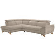 ECKSOFA in Bouclé Beige  - Eichefarben/Beige, MODERN, Holz/Textil (212/287cm) - Valnatura