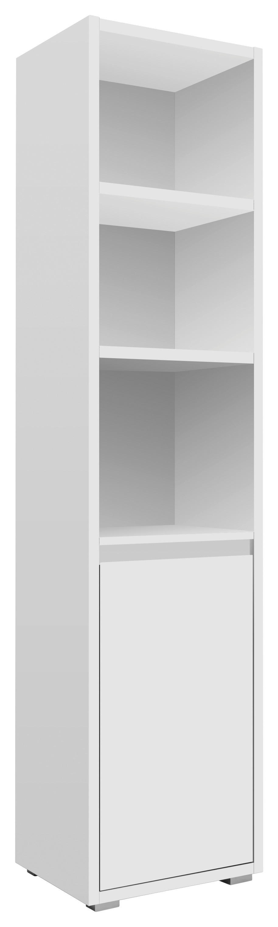 REGALELEMENT Weiß  - Silberfarben/Weiß, Basics, Holzwerkstoff/Kunststoff (45/191/37cm) - MID.YOU