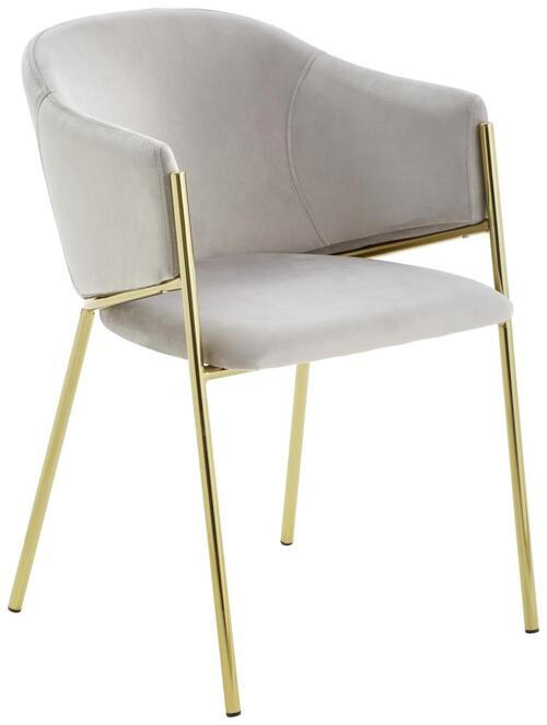 ARMLEHNSTUHL in Eisen Samt - Goldfarben/Hellgrau, Trend, Textil/Metall (53/77/60cm) - Livetastic