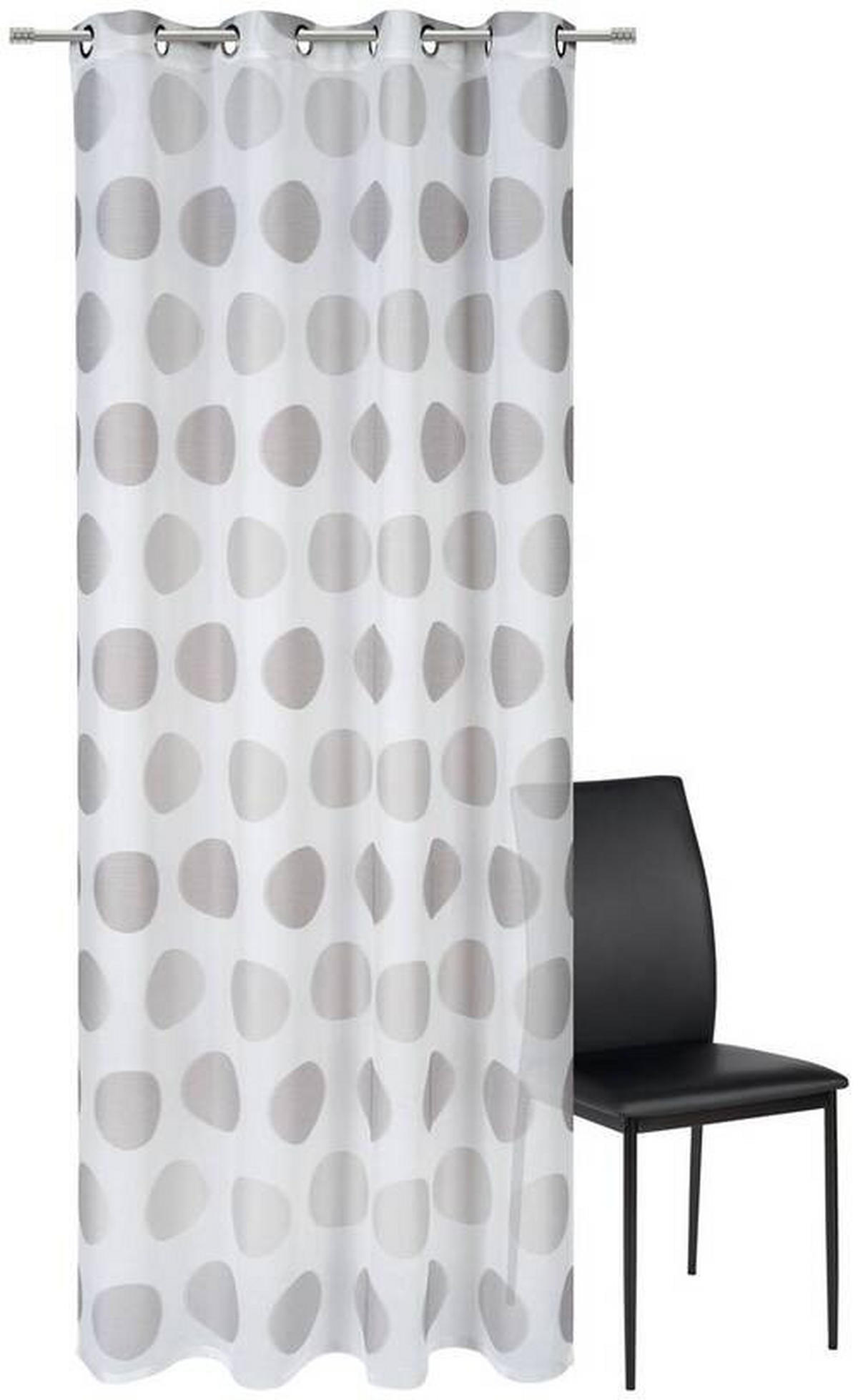ZAVESA SA KARIKAMA siva - siva, Dizajnerski, tekstil (140/245cm) - Esposa