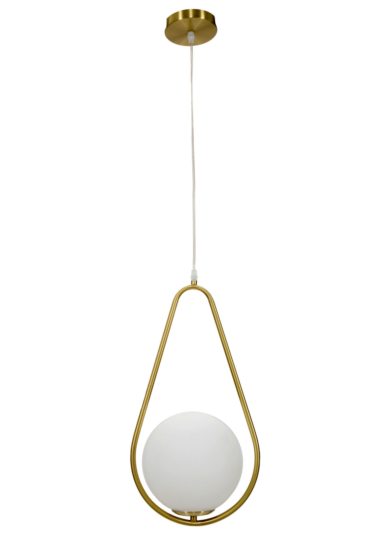 DECKENLEUCHTE 24/20/46 cm  - Goldfarben/Weiß, Trend, Glas/Metall (24/20/46cm) - Mauro Ferretti