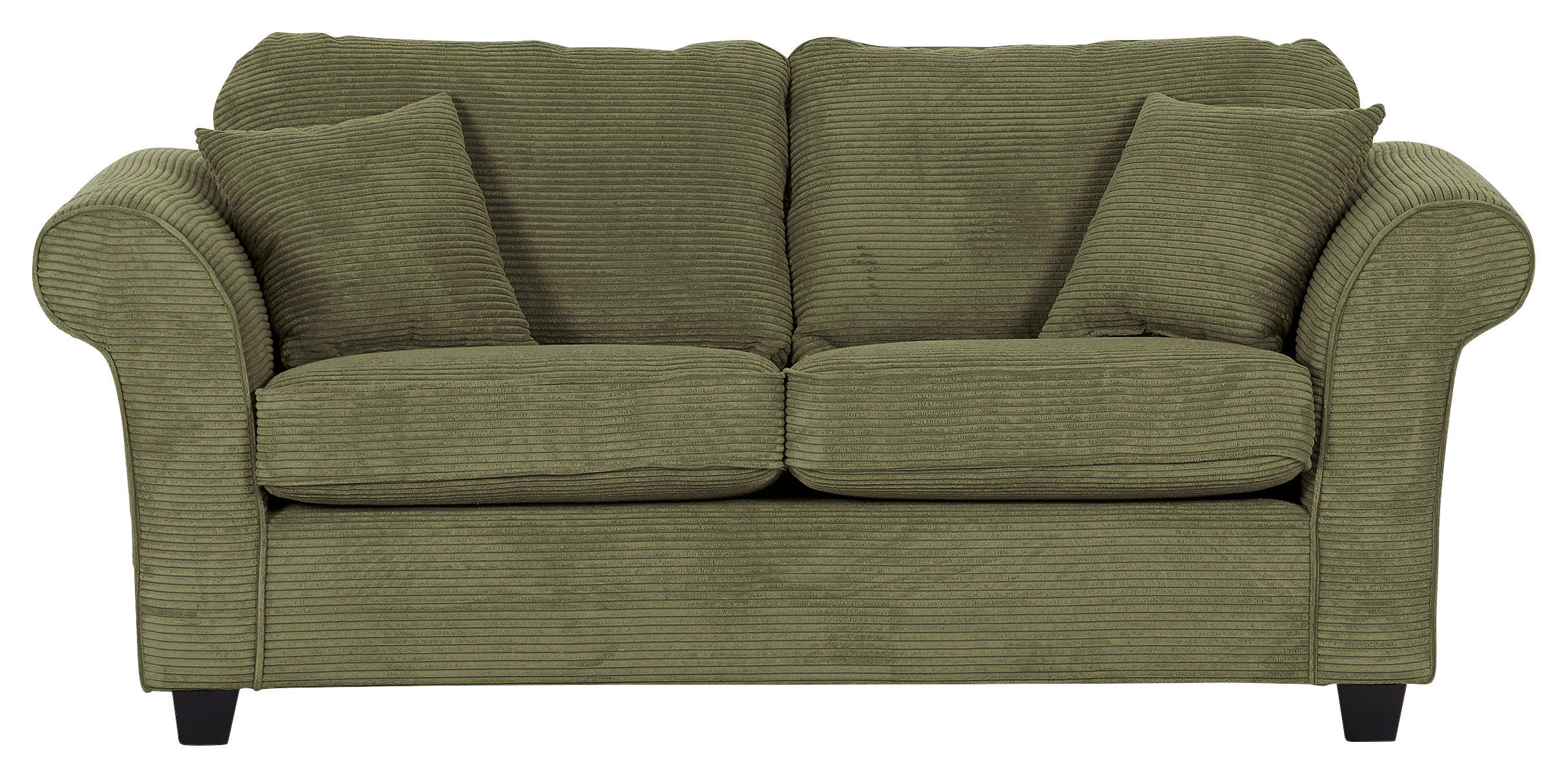 2-SITZER-SOFA in Cord Dunkelgrün  - Dunkelgrün/Dunkelbraun, Konventionell, Holz/Textil (190/70/90cm) - home24