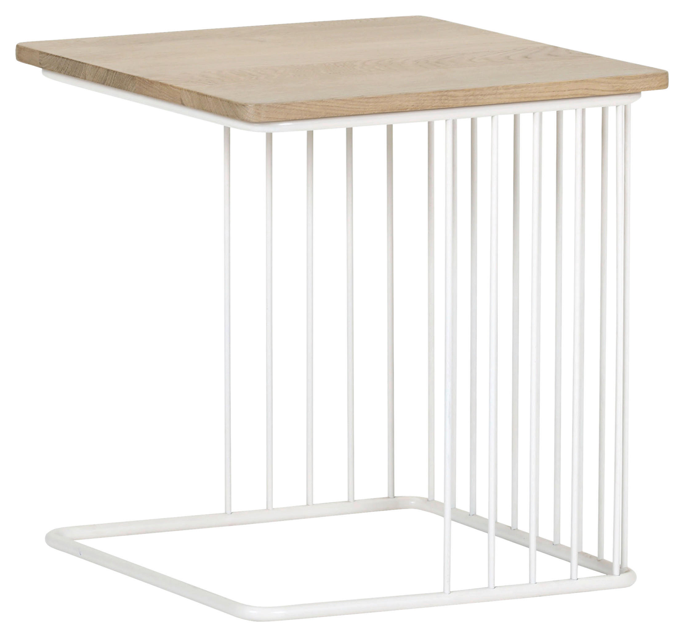 BEISTELLTISCH 43/43/45 cm Eiche massiv Naturfarben, Weiß, Eichefarben quadratisch  - Eichefarben/Naturfarben, Design, Holz/Metall (43/43/45cm) - Landscape