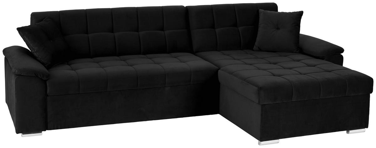 ECKSOFA Schwarz Zierkissen  - Schwarz, Trend, Textil (257/167cm) - Livetastic
