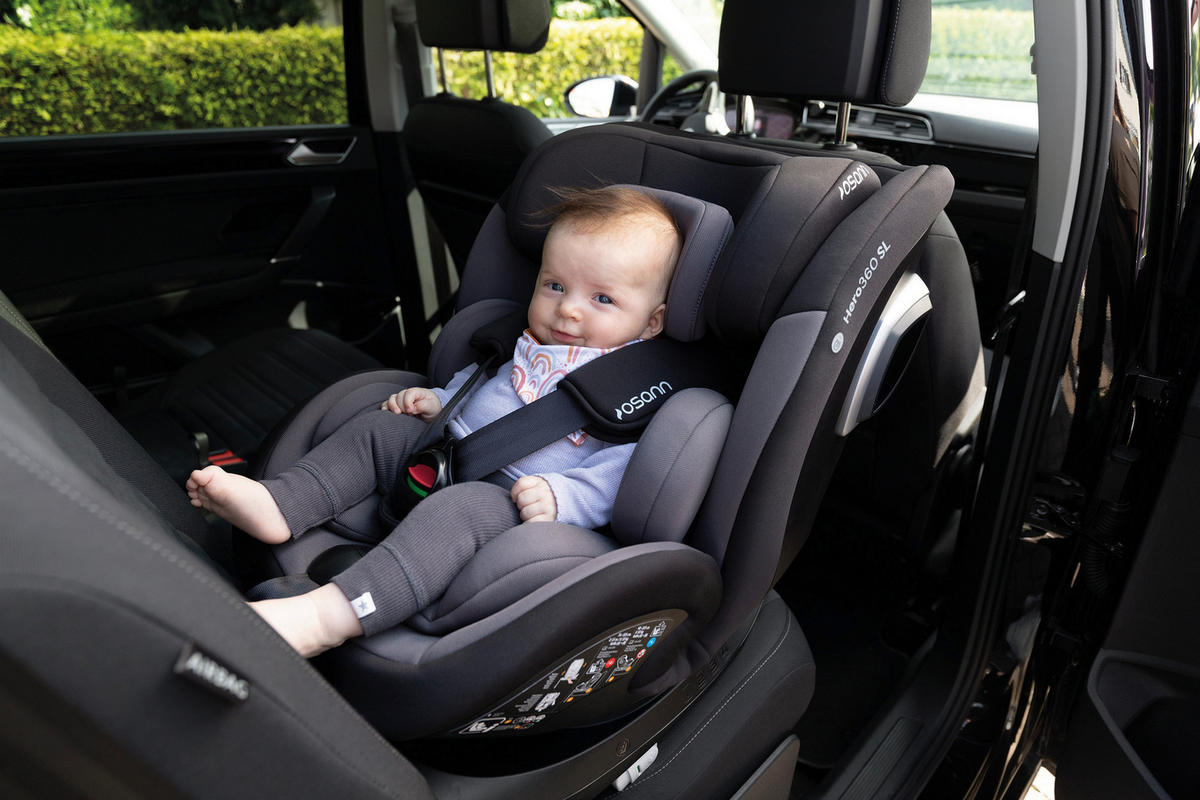 REBOARDER-KINDERSITZ HERO360 SL Twill Black  - Schwarz, Basics, Kunststoff/Textil (44/65/55cm) - Osann
