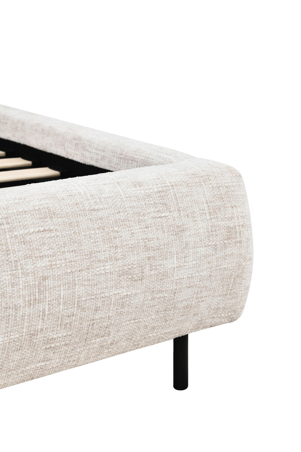 POLSTERBETT 180/200 cm, inkl. gepolstertes Kopfteil, Lattenrost,  in Beige  - Eichefarben/Beige, Design, Holz/Textil (180/200cm) - Boxxx