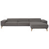 ECKSOFA in Flachgewebe Dunkelbraun  - Wildeiche/Dunkelbraun, Design, Holz/Textil (334/193cm) - Niels Andersson