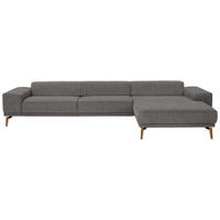 ECKSOFA in Flachgewebe Dunkelbraun  - Wildeiche/Dunkelbraun, Design, Holz/Textil (334/193cm) - Niels Andersson