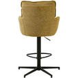 BARHOCKER Leinenoptik Gelb, Schwarz Eisen Sitzfläche 360° drehbar, Stoffauswahl  - Taupe/Gelb, Design, Textil/Metall (58/103-123/61cm) - Novel