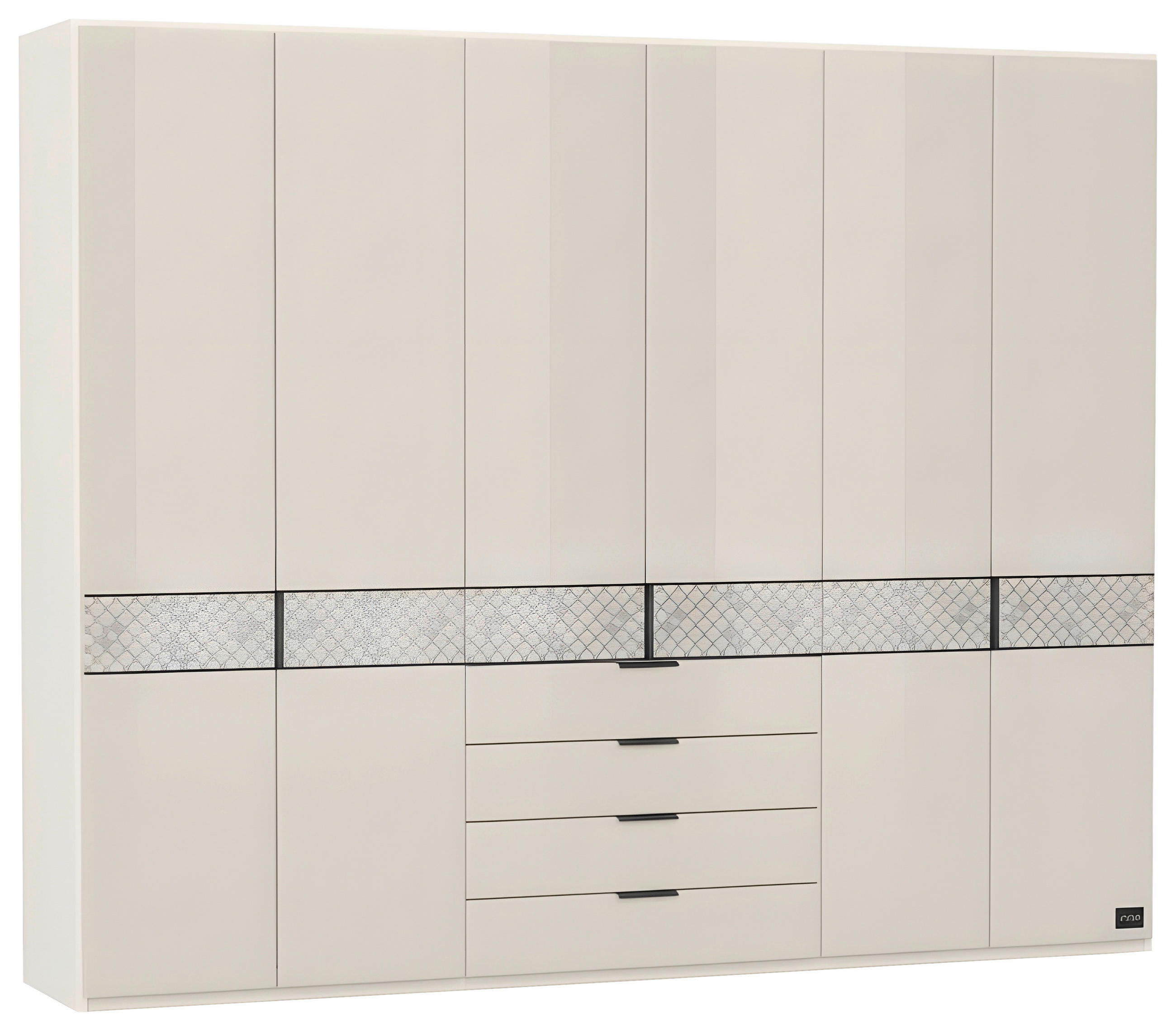 DREHTÜRENSCHRANK 300/236/58 cm,  in Champagner, 6-türig  - Champagner/Schwarz, Design, Glas/Holzwerkstoff (300/236/58cm) - Joop!