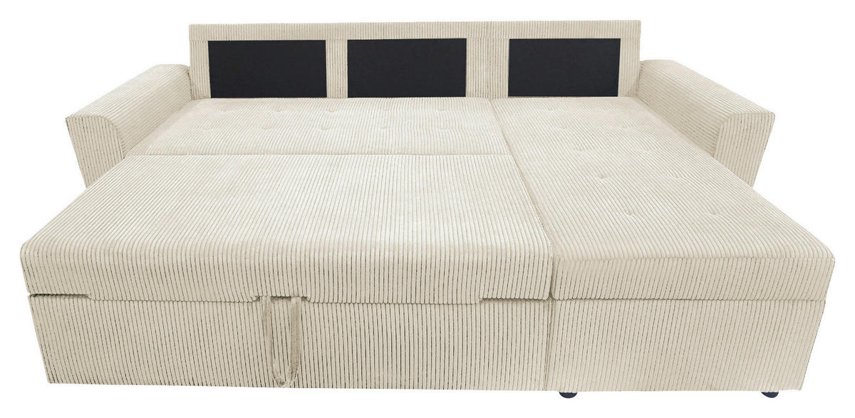 ECKSOFA in Cord Beige  231/155 cm  - Taupe/Beige, Design, Kunststoff/Textil (231/155cm) - MID.YOU
