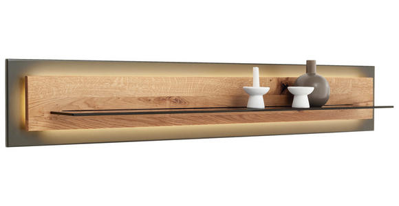 WANDBOARD  150/26/23 cm  - Eichefarben/Anthrazit, Natur, Glas/Holz (150/26/23cm) - Linea Natura