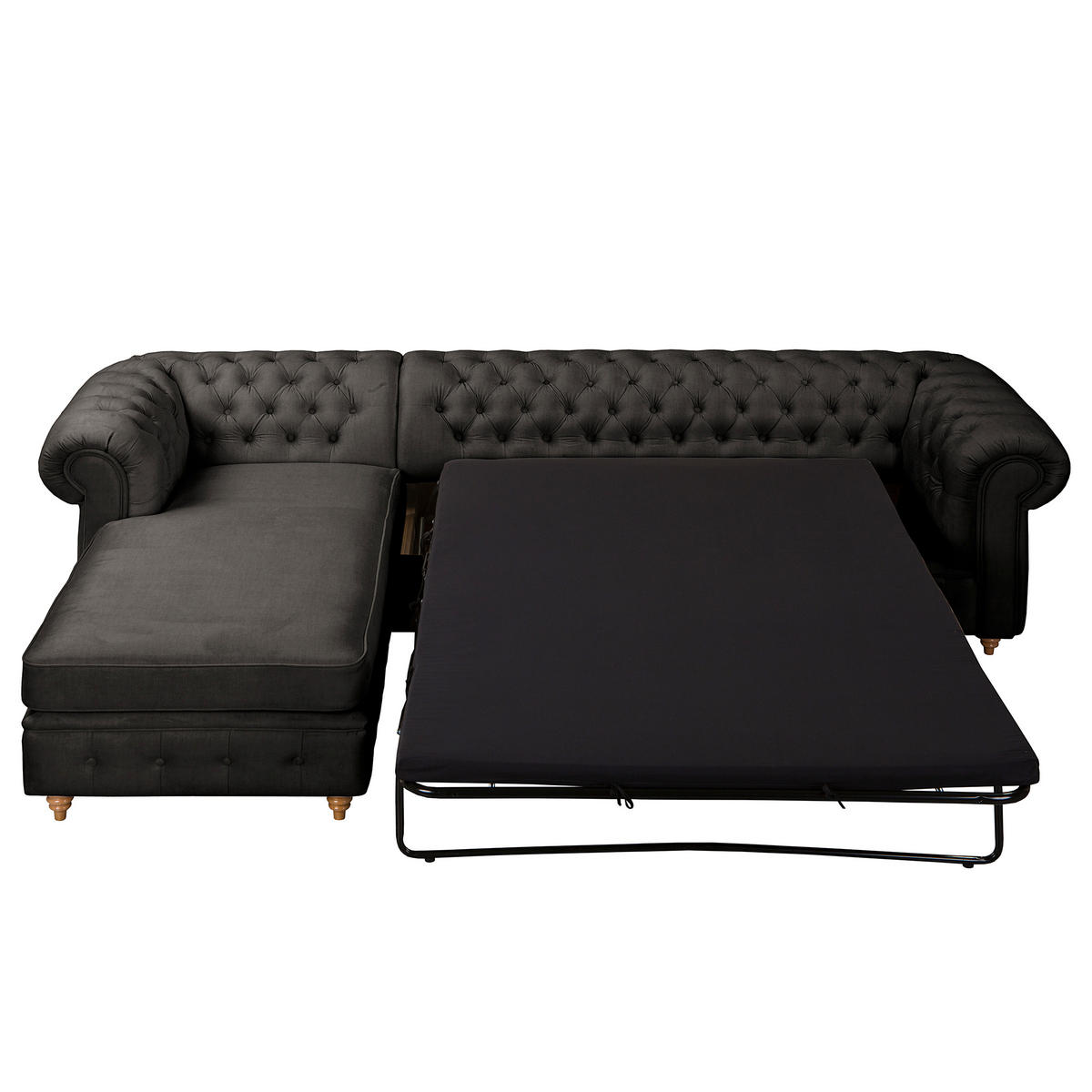 ECKSOFA Laura Anthrazit Mikrofaser  - Anthrazit/Creme, Design, Holz/Textil (182/284cm) - P & B