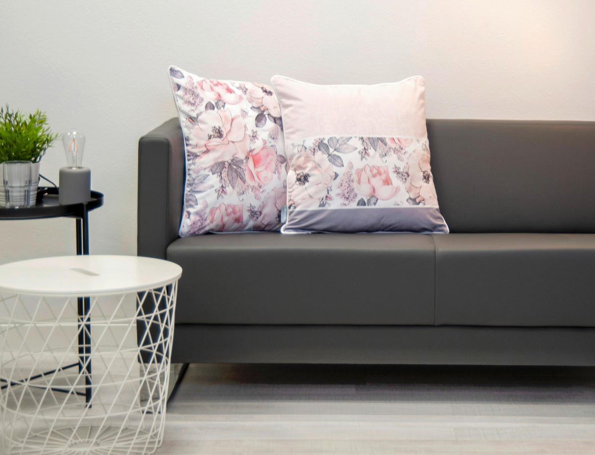 KISSENHÜLLE 50/50 cm  - Rosa/Weiß, KONVENTIONELL, Textil (50/50cm) - Bench