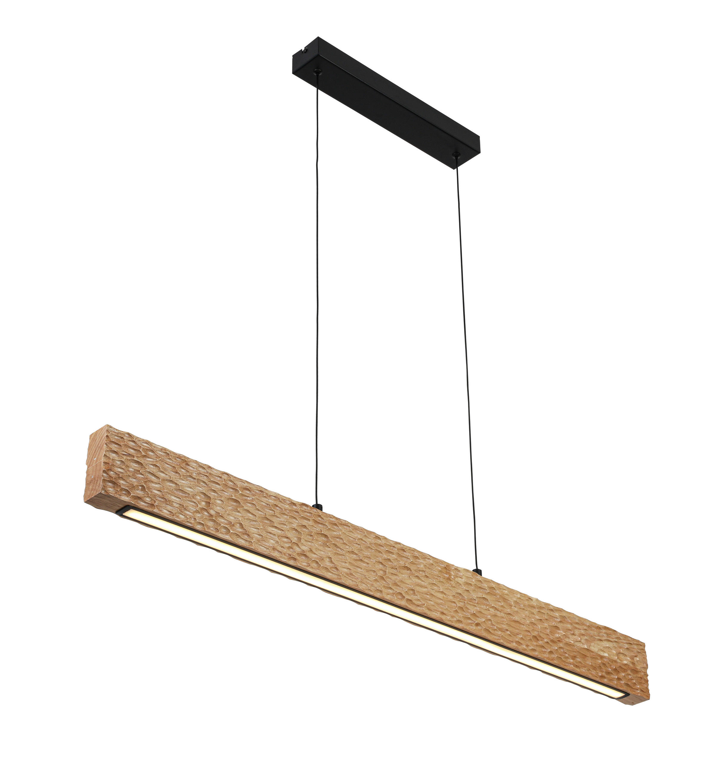 HÄNGELEUCHTE 100/6/120 cm  - Schwarz/Naturfarben, Trend, Holz/Kunststoff (100/6/120cm) - Collett's Monde