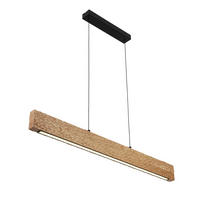 HÄNGELEUCHTE 100/6/120 cm  - Schwarz/Naturfarben, Trend, Holz/Kunststoff (100/6/120cm) - Collett's Monde