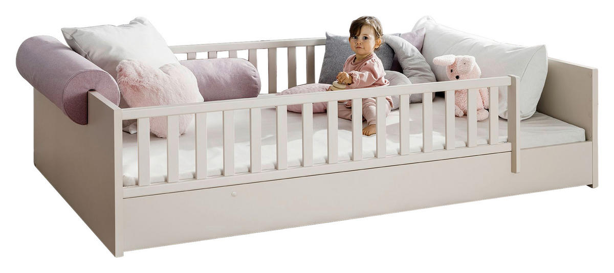 BODENBETT 120/200 cm Beige  - Beige/Schwarz, Konventionell, Holzwerkstoff (120/200cm) - Paidi