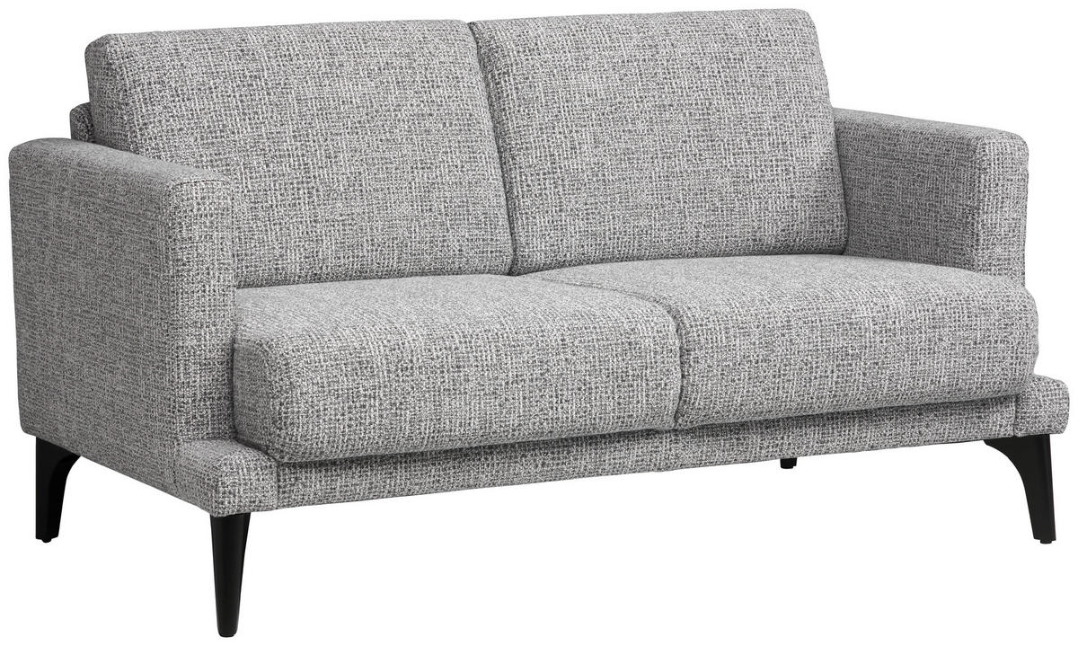 2,5-SITZER  in Flachgewebe Grau Modern  - Schwarz/Grau, KONVENTIONELL, Textil/Metall (157/84/89cm) - Valnatura