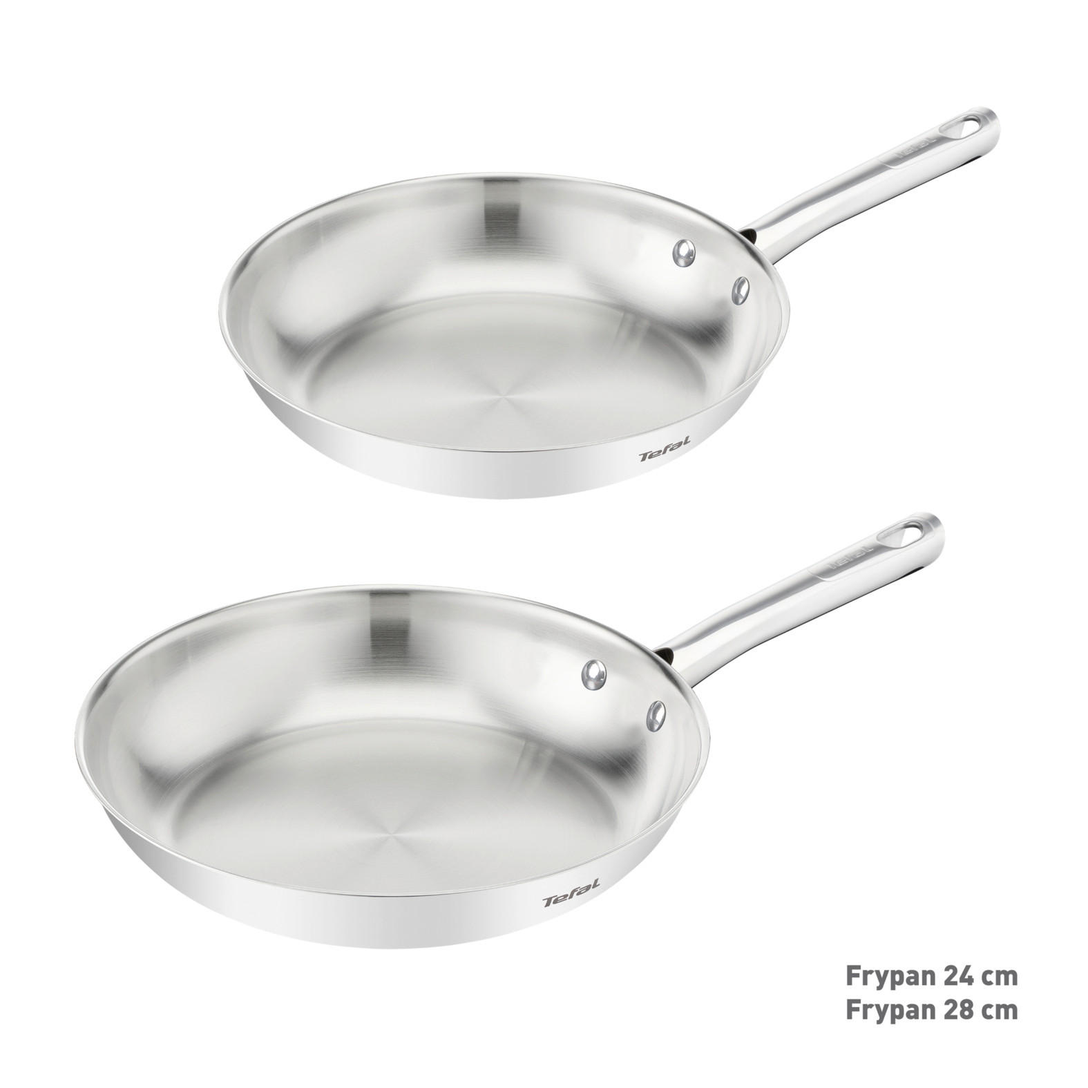 SET PONEV nerjaveče jeklo 2-delni  - barve nerjavečega jekla, Basics, kovina - Tefal