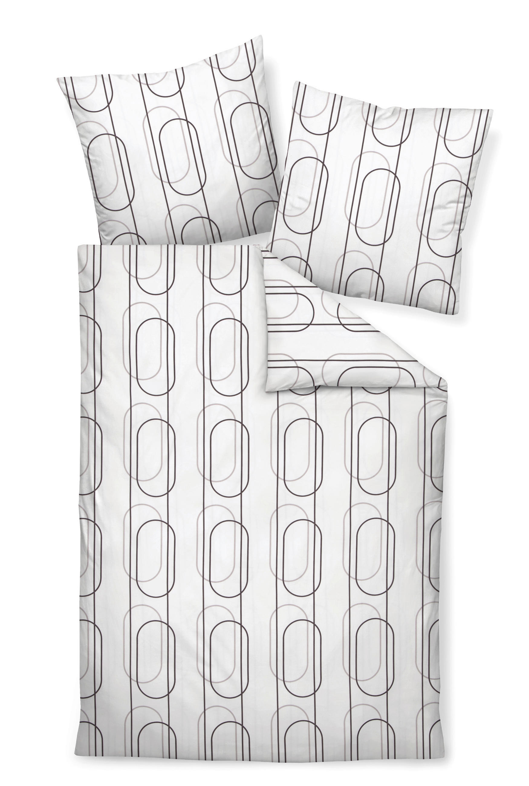 POSTELJINA 140/220 cm  J.D.  - bijela/siva, Konvencionalno, tekstil (140/220cm) - Janine