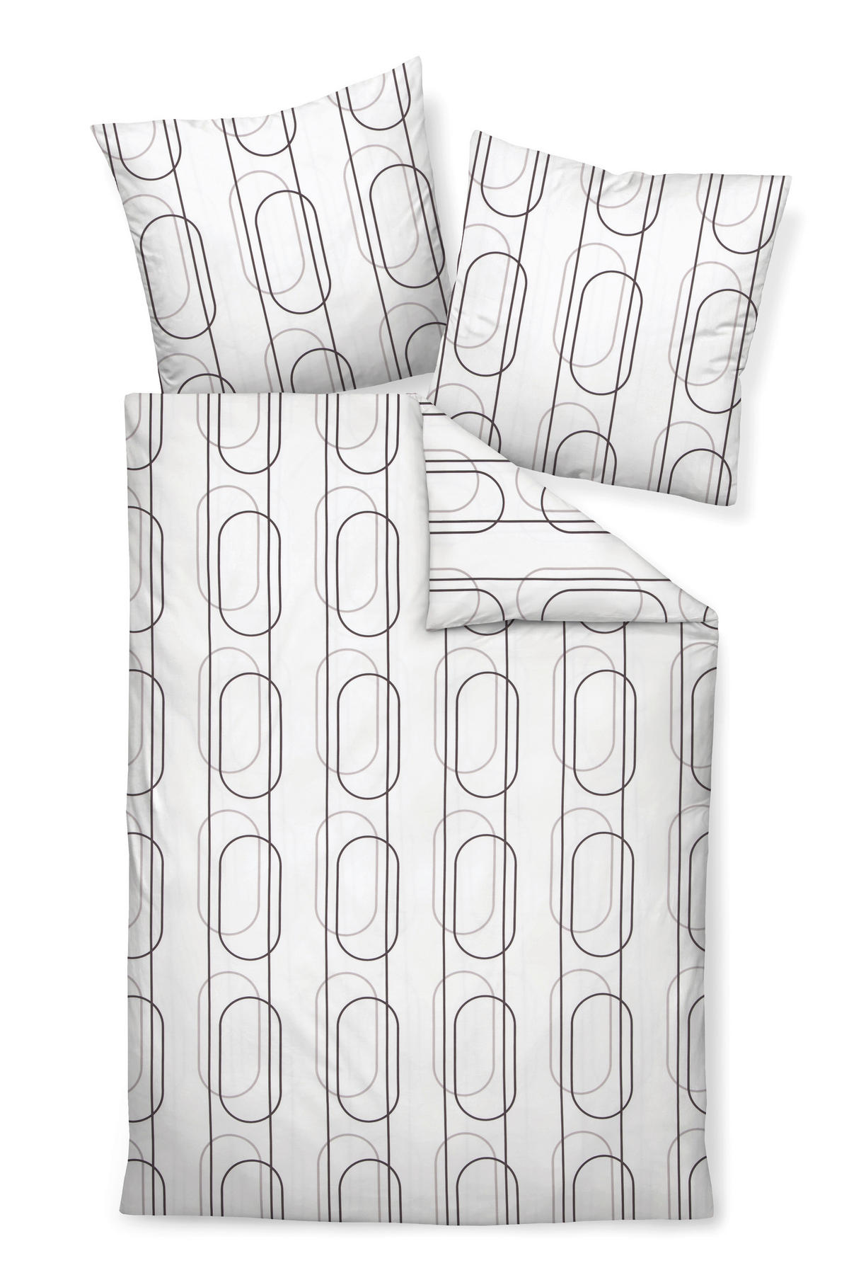 POSTELJINA 140/220 cm  J.D.  - bijela/siva, Konvencionalno, tekstil (140/220cm) - Janine