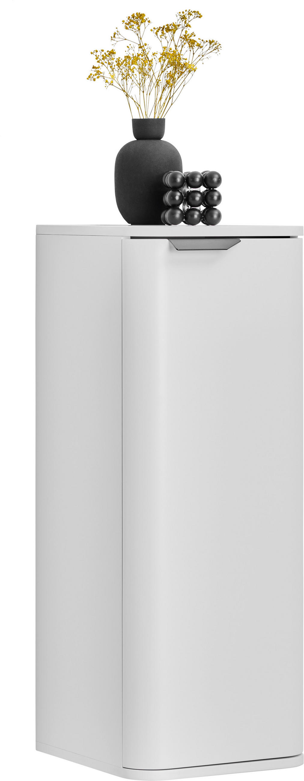 SEITENSCHRANK 33/87/35 cm  - Schwarz/Weiß, Design, Holzwerkstoff/Metall (33/87/35cm) - home24