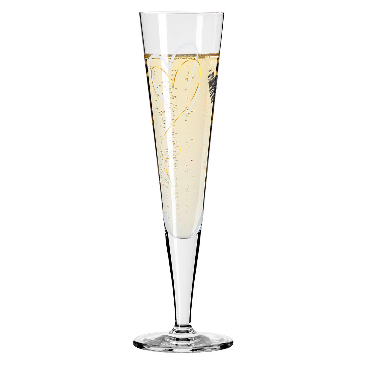 CHAMPAGNERGLAS 205 ml  - Goldfarben/Schwarz, LIFESTYLE, Glas (7,2/7,2/24,0cm) - Ritzenhoff