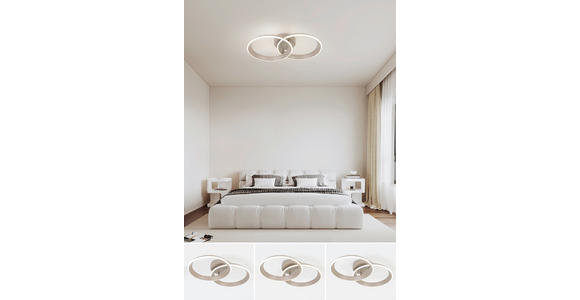 LED-DECKENLEUCHTE Velora 53,5/33/9,3 cm  - Sandfarben, Design, Kunststoff/Metall (53,5/33/9,3cm) - Dieter Knoll