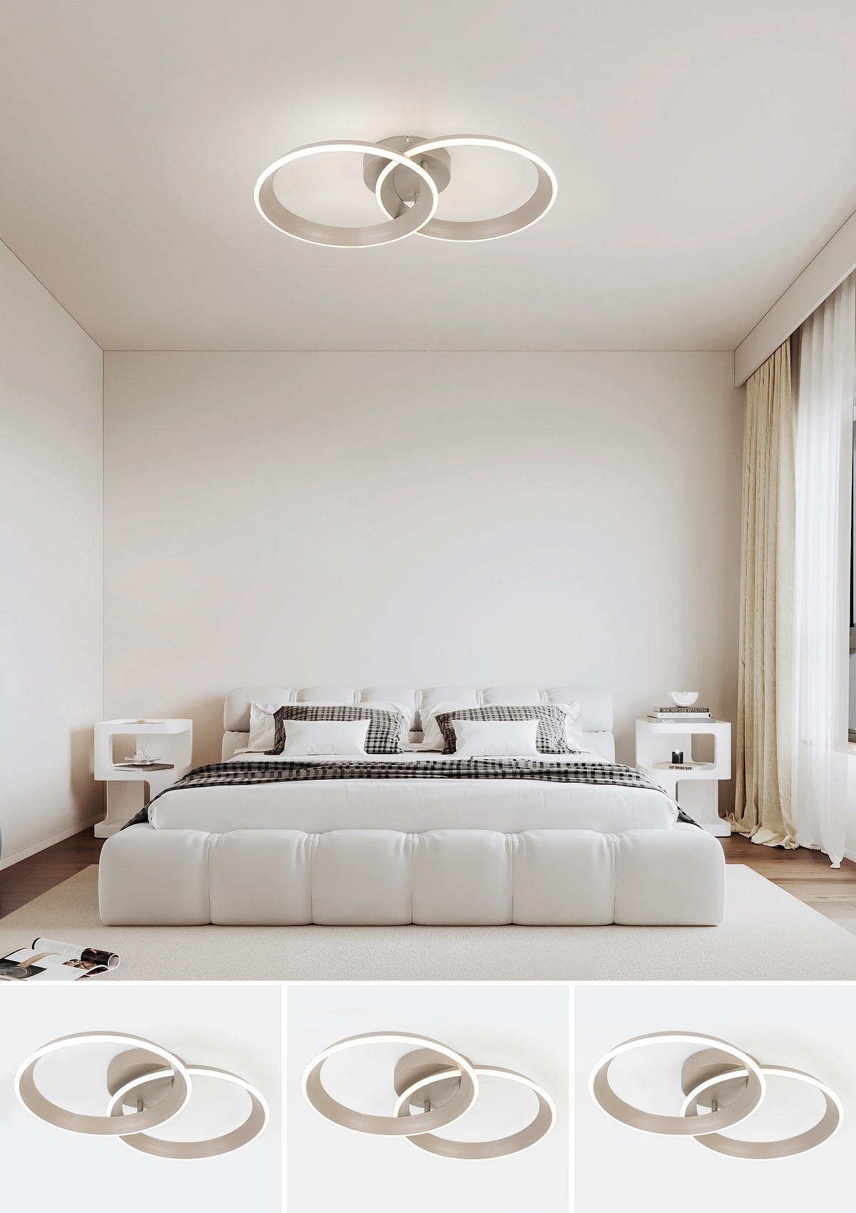 Plafonieră Cu Led 30 W    53,5/33/9,3 cm  - nisipiu, Design, plastic/metal (53,5/33/9,3cm) - Dieter Knoll