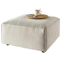 HOCKER Cord Naturfarben  - Schwarz/Naturfarben, Design, Kunststoff/Textil (80/42/80cm) - Pure Home Lifestyle
