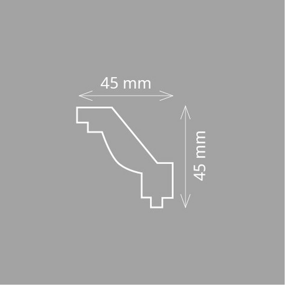 ZIERLEISTE 200/4,5/4,5 cm Weiß Kunststoff  - Weiß, Design, Kunststoff (200/4,5/4,5cm)