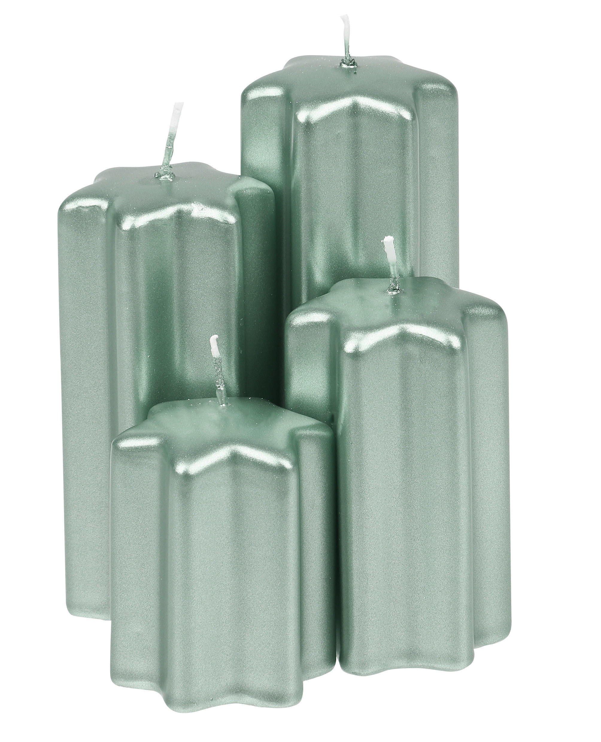 STUMPENKERZENSET - Mintgrün, KONVENTIONELL, Paraffin (10,0/12,0cm)