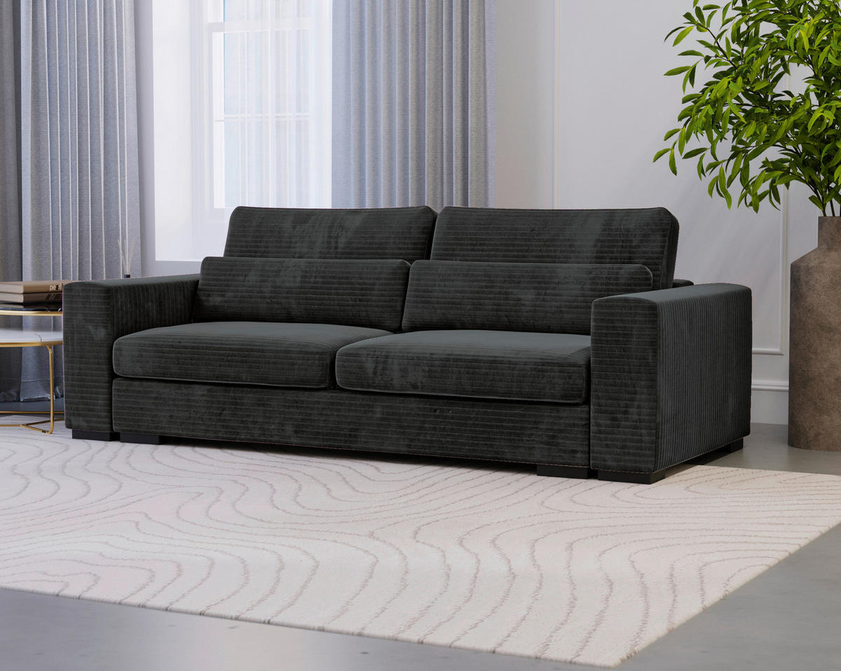SCHLAFSOFA in Flachgewebe Schwarz  - Schwarz, Konventionell, Kunststoff/Textil (236/78/114cm) - Carryhome