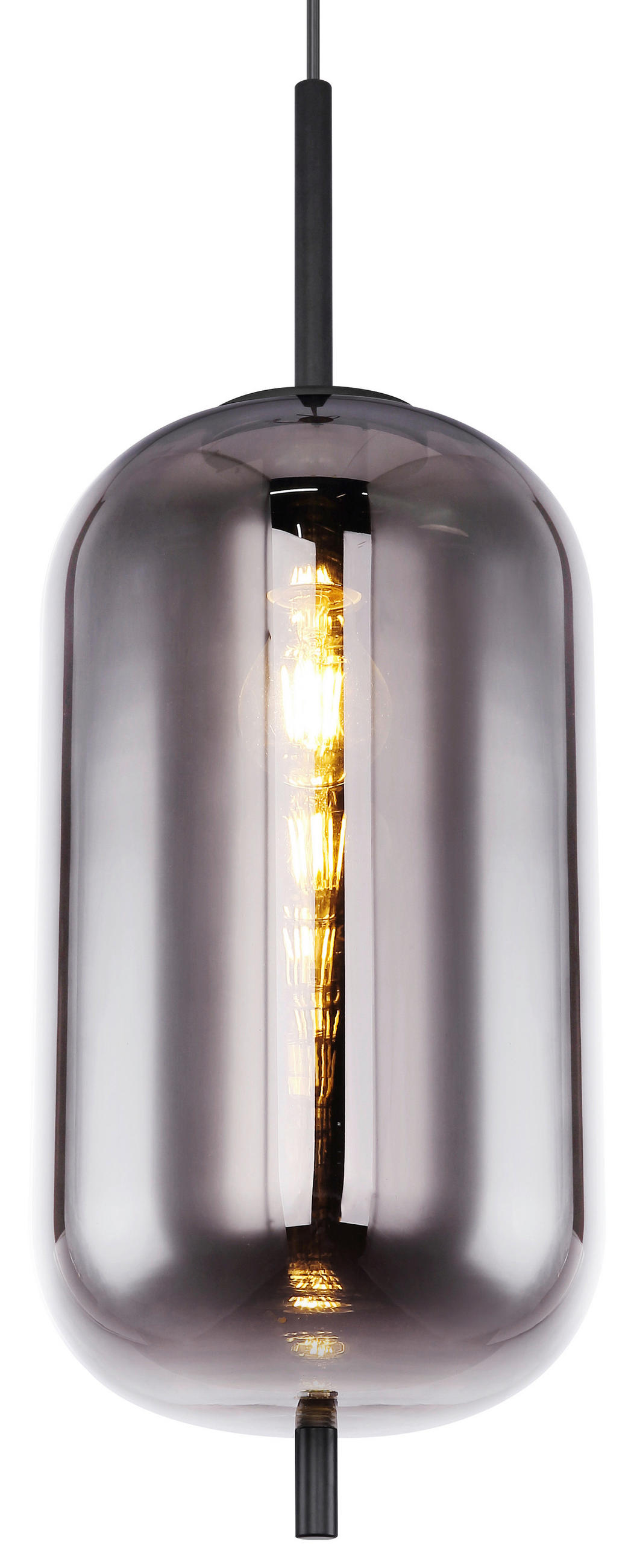 HÄNGELEUCHTE 22/120 cm  - Schwarz, Design, Glas/Metall (22/120cm) - Globo