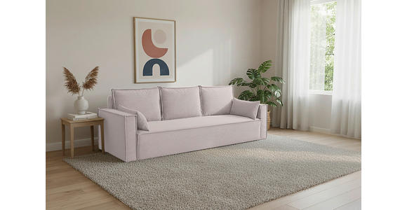 SCHLAFSOFA  mit Rücken echt, Armteil links, Armteil rechts Cord Hellgrau  - Hellgrau/Schwarz, Design, Textil (232/85/92cm) - Xora