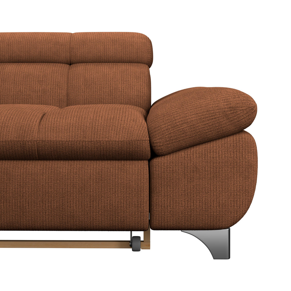 ECKSOFA Terracotta Chenille  - Chromfarben/Terracotta, KONVENTIONELL, Textil/Metall (234/312cm) - Livetastic