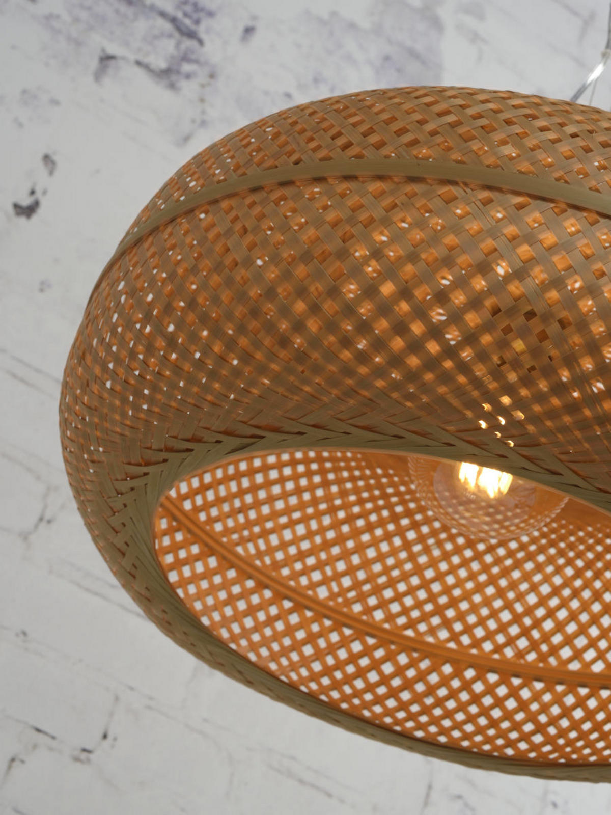 HÄNGELEUCHTE GOOD&MOJO 63/378 cm   - Chromfarben/Braun, Design, Naturmaterialien/Kunststoff (63/378cm) - Good & Mojo