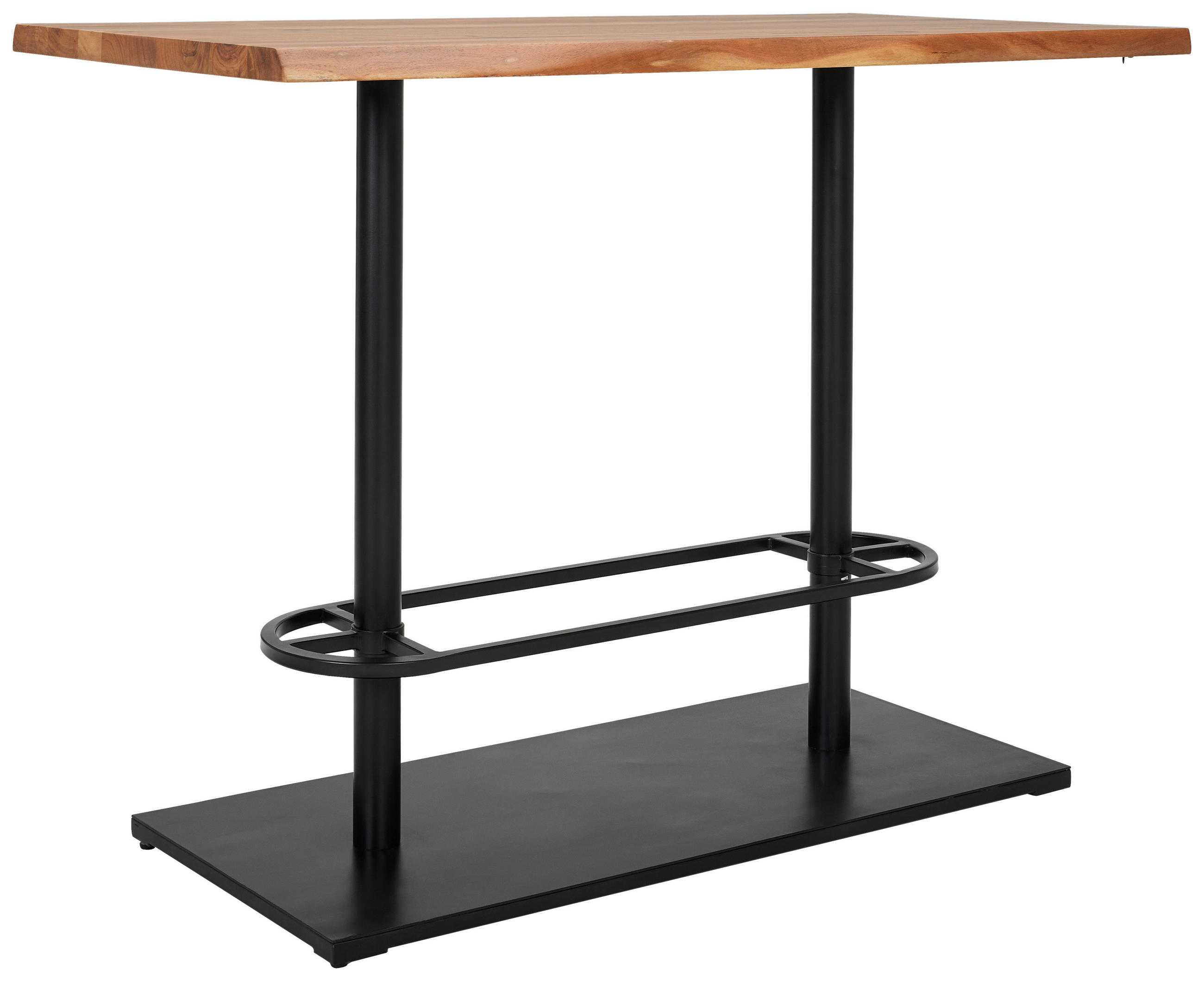 BARTISCH in Holz, Metall 140/75/105 cm   - Schwarz/Akaziefarben, Design, Holz/Metall (140/75/105cm) - Linea Natura