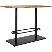 BARBORD i trä, metall  140/75/105 cm  - svart/akaciefärgad, Design, metall/trä (140/75/105cm) - Linea Natura