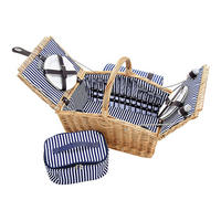PICKNICKKORB für 4 Personen  - Hellbraun, Basics, Holz/Textil (48/32/40cm)