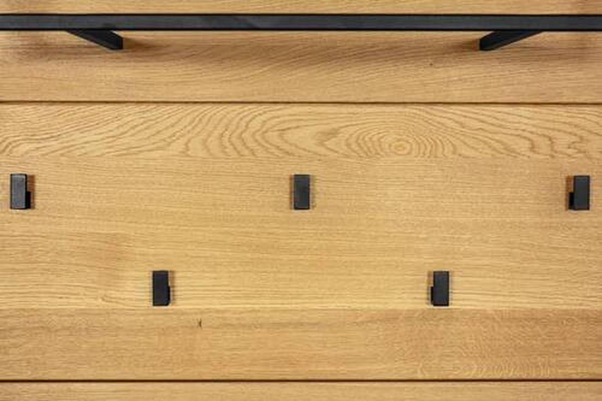 GARDEROBENPANEEL  in 90/106/34 cm  - Eichefarben/Schwarz, Natur, Holz/Metall (90/106/34cm) - Linea Natura