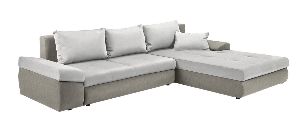 ECKSOFA Beige Webstoff  - Beige/Creme, Design, Kunststoff/Textil (313/215cm) - Carryhome