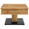 COUCHTISCH in Metall, Holzwerkstoff 70/70/46,5-66 cm  - Eichefarben/Schwarz, Design, Holzwerkstoff/Metall (70/70/46,5-66cm) - Carryhome