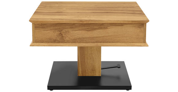 COUCHTISCH in Metall, Holzwerkstoff 70/70/46,5-66 cm  - Eichefarben/Schwarz, Design, Holzwerkstoff/Metall (70/70/46,5-66cm) - Carryhome