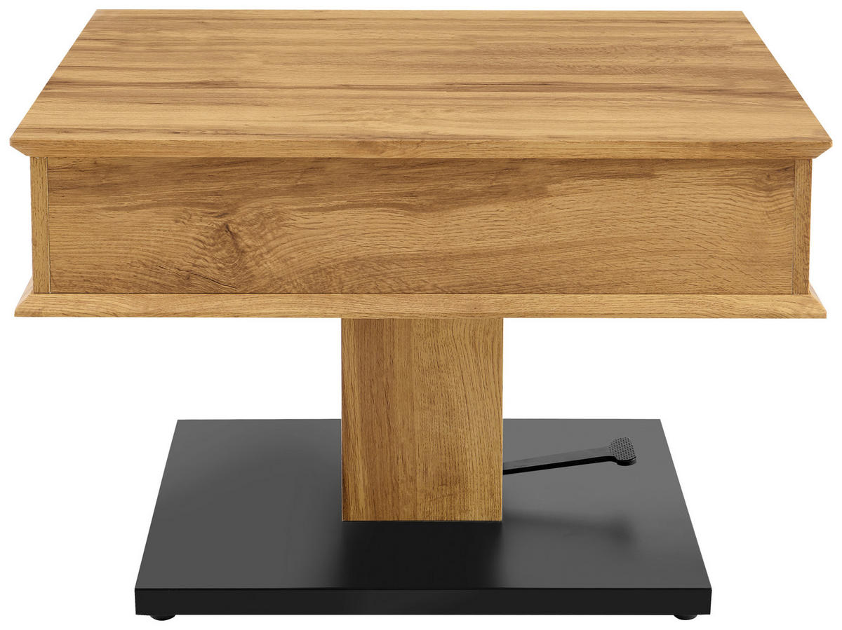 KONFERENČNÝ STOLÍK, čierna, farba duba, kov, papier, kompozitné drevo, 70/70/68 cm - čierna/farba duba, Design, kov/kompozitné drevo (70/70/68cm) - Carryhome